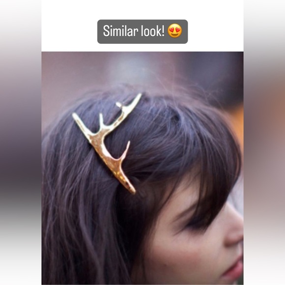 🆕 Gold Tone Reindeer Antler Hair Clip, Brand New - Picture 3 of 3